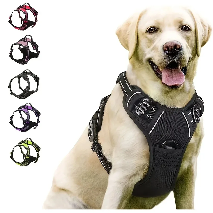 kf-S0099435207be4002b73d8b00de3a8869e Dog Collars Harness Big Vests Leash Pet Shop Everything for Dogs Leather Puppy Accessories Medium Small Set - Image 1