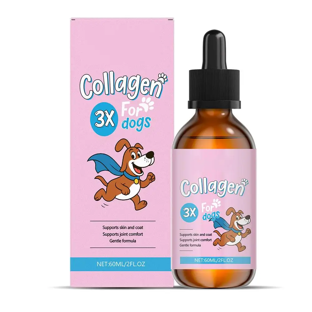 kf-S0f1cc4675eaa4ef192965bbc901ff1ffW 1/3/5-Piece Dog Collagen Drops Gentle Formula for Coat & Skin Care Main Dietary Supplement Dog Cleaning Supplies - Image 1