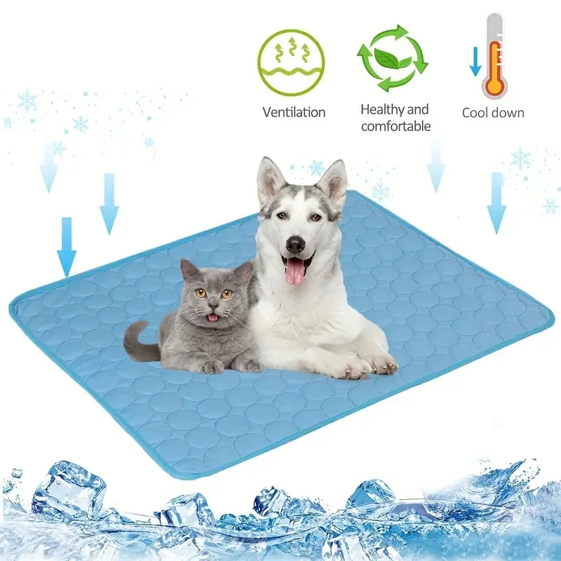 kf-S4a6d90fec74a41b79812cd9bae5277d7b Dog Cooling Mat Summer Pet Cold Bed Extra Large For Small Big Dogs Pet Accessories Cat Durable Blanket Sofa Cat Ice Pad Blanket - Image 1