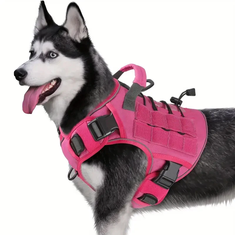 kf-S9297888d581545c0b65fd6ec41e14524o Adjustable No-Pull Tactical Dog Harness with Handle for Large Dogs - Reflective Vest for Labrador Retriever, Siberian H - Image 1