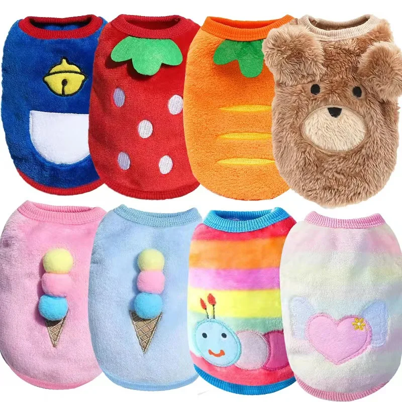 kf-Sa1fe1a43789344f0aec820105bf358c9z Cute Dog Clothes Winter Vest For Small Dogs Cats Warm Pets Sweater Soft Flannel Puppy Puffer Jacket Dog Accessories Supplies Xxs - Image 1