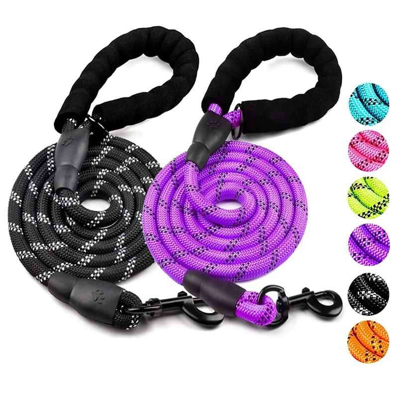 kf-Sa492de9784eb45998f493b97a8ee15beR Strong Dog Leash Pet Leashes Reflective Leash For Big Small Medium Dog Leash Drag Pull Tow Golden Retriever - Image 1
