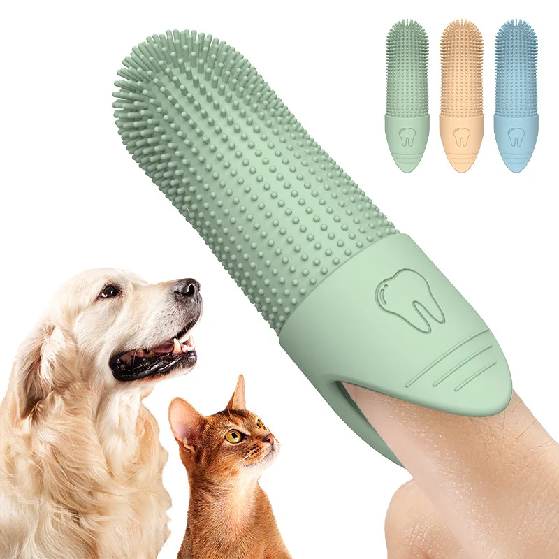 kf-Sa65f3d024e81426ba07f6b181f1499d3M Dog Toothbrush, 360° Cleaning Finger Toothbrush for Dogs, Food Grade Silicone Dog Finger Toothbrush for Dogs & Cats Dental Care - Image 1