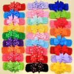 50PCS Bulk Pet Dog Bowties Dot Solid Flower Spring Small-Middle-Large Dog Bow Tie Collar Elastic Band Dog Grooming Supplies - Image 2