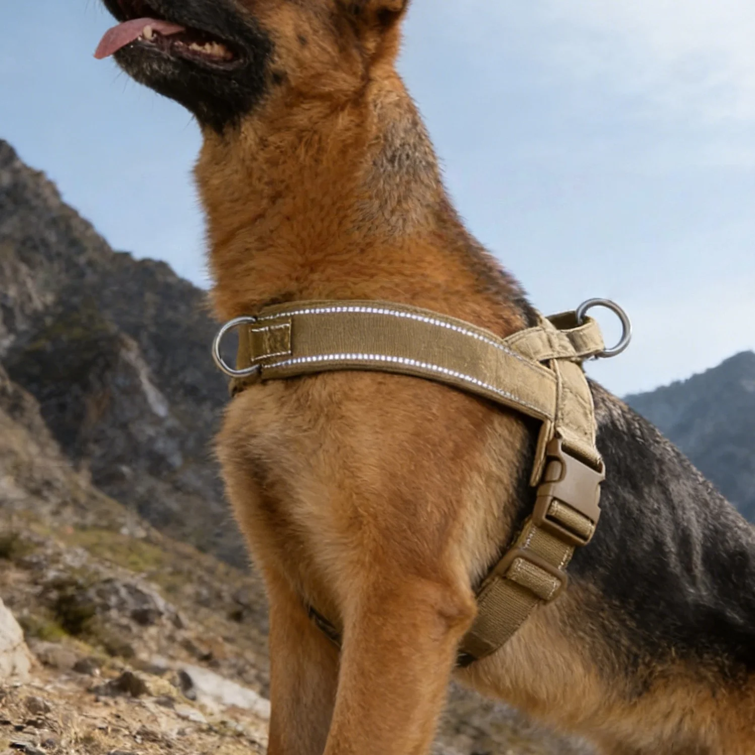kf-Sc45659644e244017839f6cde0fd9b4ed0 Tactical No-Pull Dog Harness for Large Breed: Heavy-Duty Vest with Reflective Strip, Adjustable & Padded for Control and Pullers - Image 1