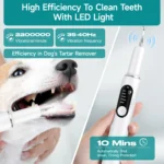 CURVY MOON Dog Use Ultrasonic Tooth Cleaner Dog Cat Pet Dental Scaler for Tartar Removal Teeth Cleaning Tool with LED Light - Image 3
