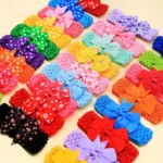 50PCS Bulk Pet Dog Bowties Dot Solid Flower Spring Small-Middle-Large Dog Bow Tie Collar Elastic Band Dog Grooming Supplies