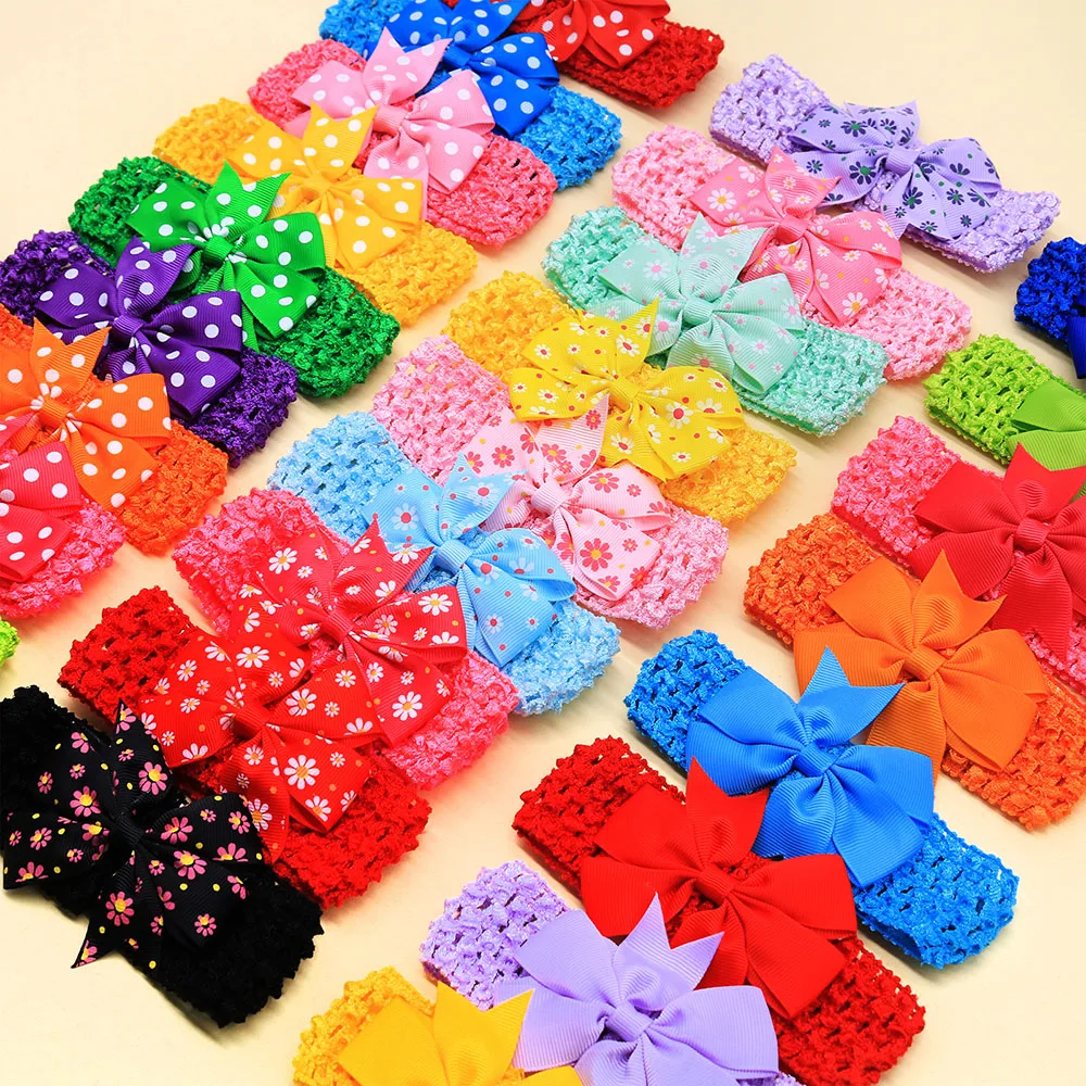 kf-Sd45ed218b6204f5da8fccb15f293a8e7Q 50PCS Bulk Pet Dog Bowties Dot Solid Flower Spring Small-Middle-Large Dog Bow Tie Collar Elastic Band Dog Grooming Supplies - Image 1