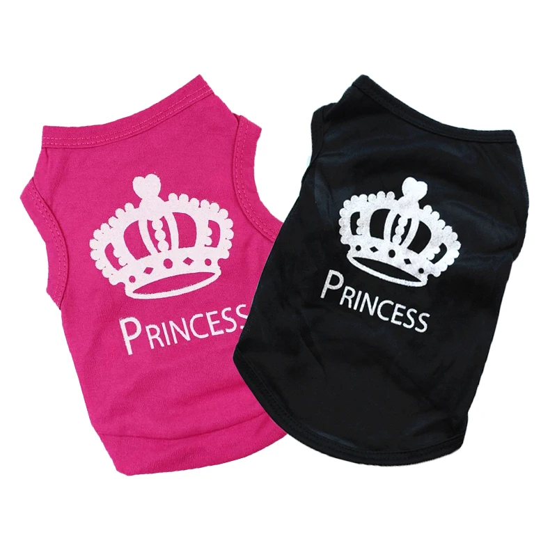 kf-Se58ce4d5c9cc49aeb427226078b5d016v Princess Crown Dog Shirts Vest, Puppy Summer Dog Clothes for Small Dogs, Puppy Cat T Shirt Pet Apparel - Image 1