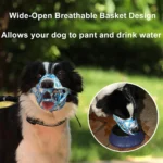 Pet Dog Basket Muzzle Upgraded Soft Breathable Cage Muzzle Adjustable Dog Mouth Guard Anti-Bark Biting for Small Large Dogs - Image 2