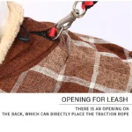 Warm Fleece Winter Big Dog Clothes Fashion Plaid Print Pet Jacket with Belt for Medium Large Dogs Greyhound Weimaraner Clothing - Image 4