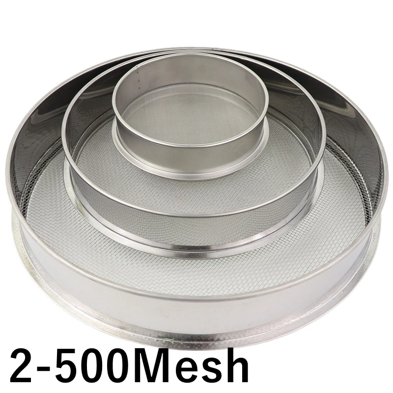 kf-H79d57b1b328341edbff98a0eda024de7L 2-500M Round 304 Stainless Steel Lab Sieve Aperture Standard Sifters Shakers Kitchen Flour Powder Filter Screen Soil Strainer - Image 1