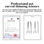 Fenice 7.0/7.5 inch Professional Dog Grooming Shears Curved Thinning Scissors for Dog Face Body Cutiing JP 440C High Quality - Image 6