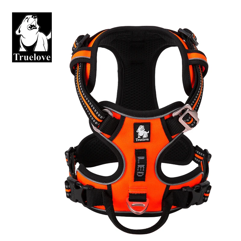 kf-He4f88920d24b4bbf953d7c33df7b34c7e Truelove Pet Reflective Nylon Dog Harness No Pull Adjustable Medium Large Naughty Dog Vest Safety Vehicular Lead Walking Running - Image 1