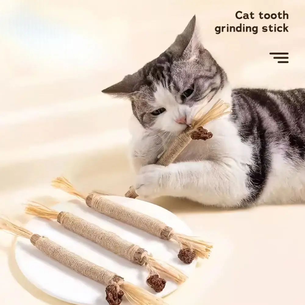 kf-S002826d4a33b4efa94c5fd8d9cae0feb9 Cat Silver Vine Teeth Grinding Rod Natural Catnip Cat Toy Dental Care Wood Toy For Cat Bite Resistant Tooth Cleaning Supplies. - Image 1