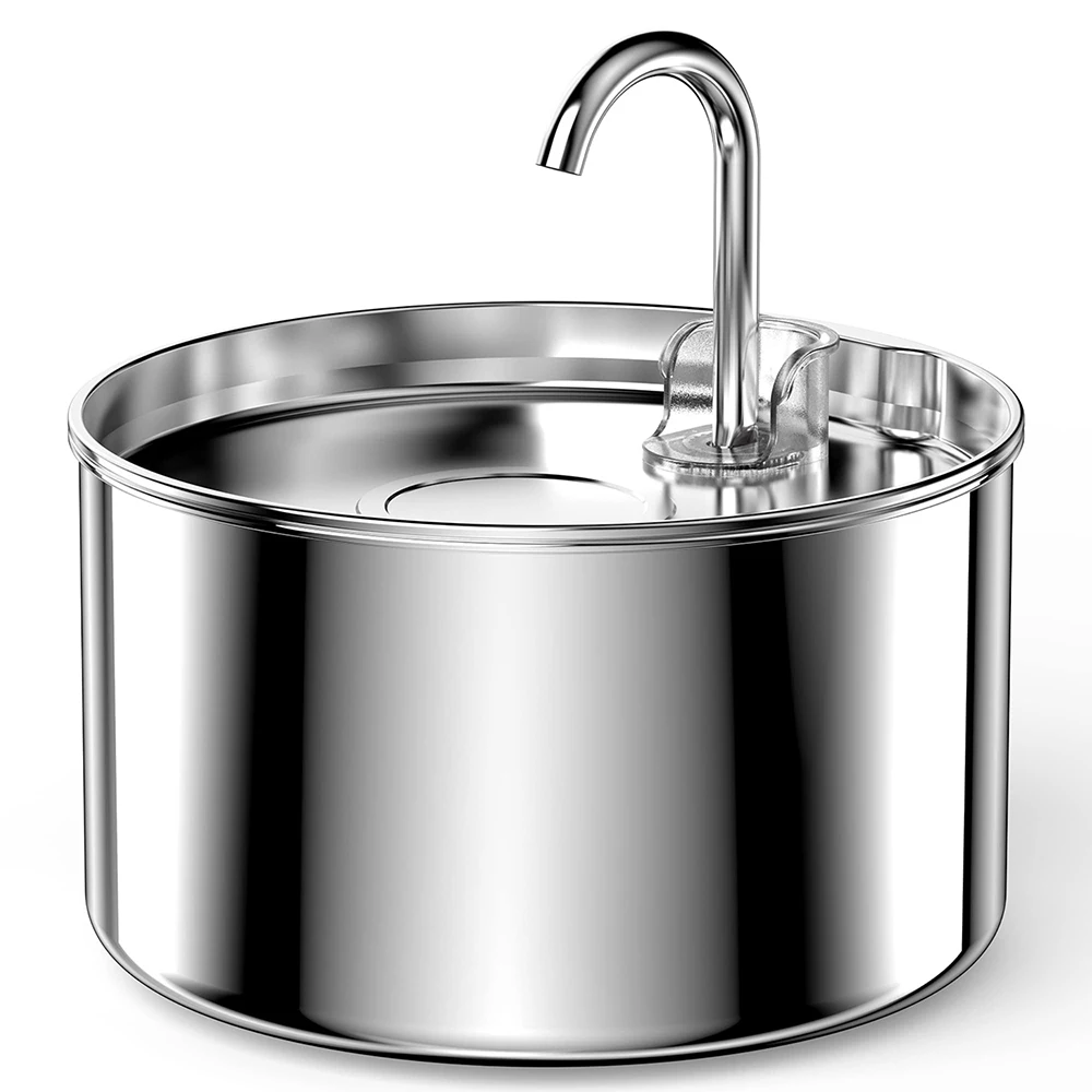 kf-S013a3b93161e404aad2dfa9678391aaaU 2.2L/74oz Stainless Steel Cat Water Fountain, Ultra Quiet 25dB Pet Water Fountain with Water Level Window, Continuous Circulating Water Bowl for Cats & Small Dogs - Image 1