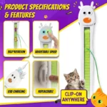 Cat Interactive Toy Auto Flying Rope Self-Play Funny Toy Pet Cat Kitten Stress Relief Caterpillar Teaser Adjustable Motion Modes - Image 5