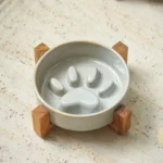 Japanese-style kiln ceramic pet cat bowl medium-sized dog puppy slow food anti-choking slow food bowl anti-overturning - Image 2