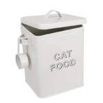 Pet Dog Treat and Food Storage Bins Tin Bucket Container With Lid and Serving Scoop Included pet food bin