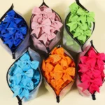 10Pcs lot Grosgrain Ribbon Pigtail Hair Bows Elastic Hair Ties Hair Bands Holders Hair Accessories for Baby Girls Infants