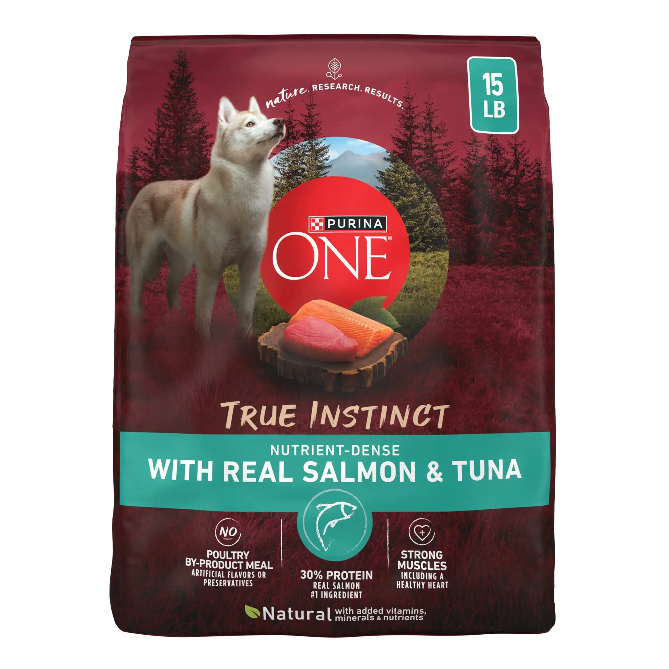 kf-S03ce9e10207e428ba086da15fad904f5f High Protein Dry Dog Food for Adult Dogs with Muscle Support Formula Featuring Salmon and Tuna 15 lb Bag - Image 1