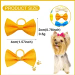 20pcs Cute Pet Dog Hair Bows Solid Grooming Bows with Rubber Band Gifts for Small Dogs Hand-made Headwear Dog Supplies - Image 2