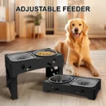 5 Adjustable Height for Different Needs 3 in 1 Pet Feeder Two Bowls One Lift Anti-upset High Neck Guard Slow Food Basin Pet Bowl