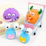 Pet Latex Toy Cartoon Alien Monster - Dog Chew Toy, Bite-Resistant, Squeaky, for Puppies Small Dogs, Teething Cleaning,