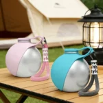 285ML Portable Leak Proof Pet Drinking Pot Outdoor Water Feeding Tool for Walking Pet 304 Stainless Steel Foldable Silicone Sink