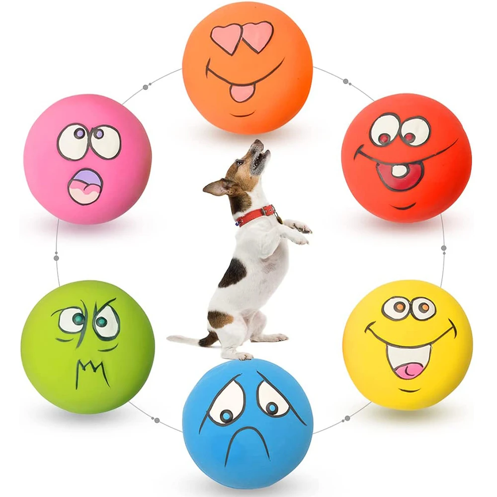 kf-S06ec97daac314f2c9bbf410710369f85c 6 Pcs Latex Dog Squeaky Toys Rubber Soft Dog Toys Chewing Squeaky Toy Fetch Play Balls Toy for Puppy Small Pets Dog Accessories - Image 1