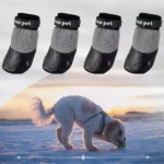 4PCS Cute Waterproof Winter Dog Shoes Warm Anti-Slip Dog Snow Shoes Soft Sole Adjustable Dog Foot Covers for Small Dog Chihuahua - Image 3