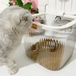Flip Cover Dog Food Storage Container Transparent Large Capacity Cat Dry Food Box Sealed Plastic Pet Food Storage Barrel