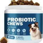 120 Chews Probiotics for Dogs Yeast Balance Allergies Immunity Gut Health Dog Supplement for Reduce Diarrhea Itchy Ears Chicken