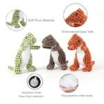 Plush Dog Toy Dinosaur Shaped Interactive Squeaky Toys for Small Large Pets Tooth Cleaning Chew Toy Accessories - Image 3