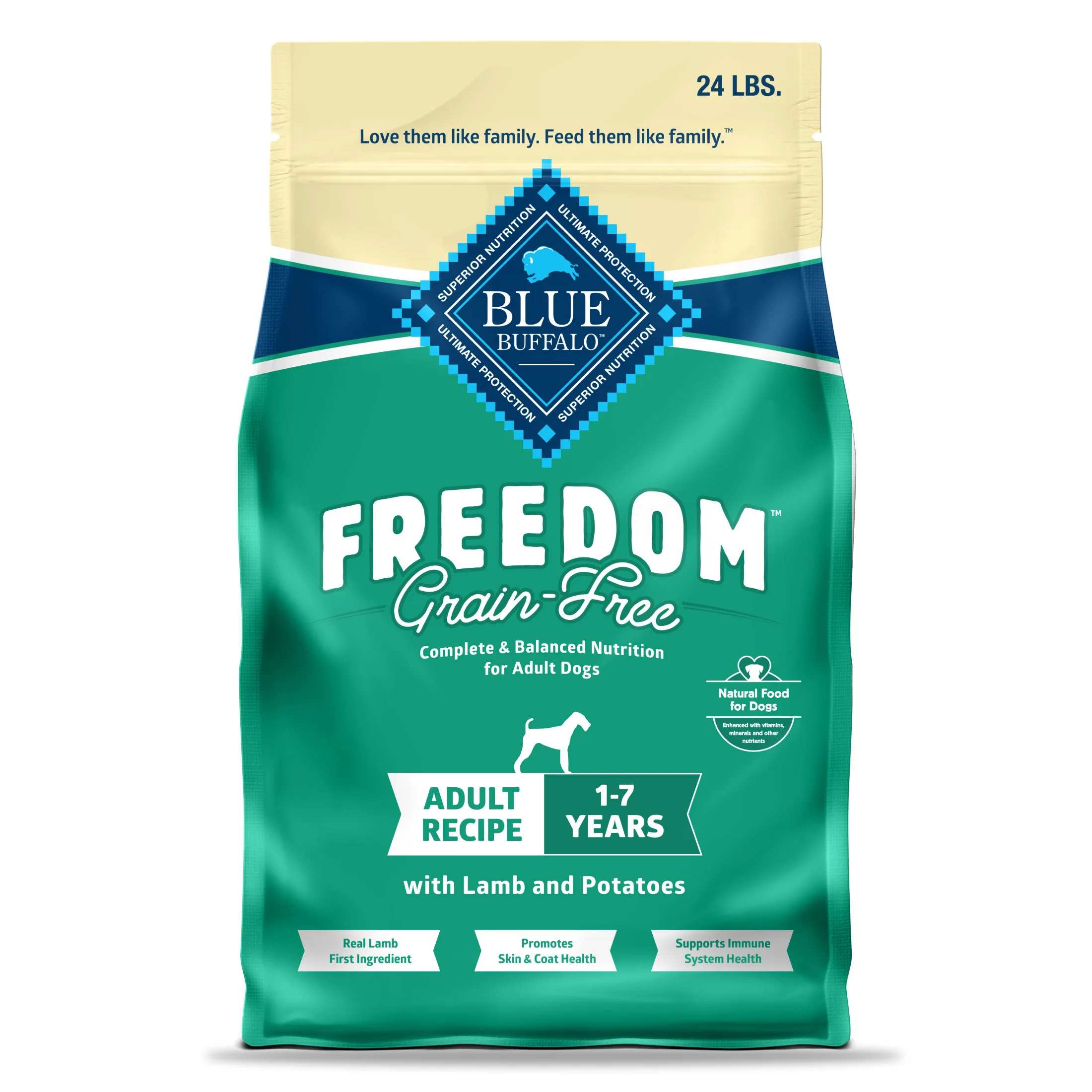 kf-S0f8e43cd6eeb4f56abdedcf12ffba354K Freedom Grain-Free Adult Dry Dog Food Lamb and Potatoes 24-lb Bag - Image 1