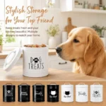 Large Capacity Dog Food Storage Container Moisture-Proof with Lids Pet Treat Container Metal Sealed Pet Food Bin Cats Dogs