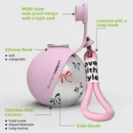 285ML Portable Leak Proof Pet Drinking Pot Outdoor Water Feeding Tool for Walking Pet 304 Stainless Steel Foldable Silicone Sink - Image 6