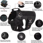 Tactical Dog Harness Collar Leash Molle Pouches For Medium Large Dogs Pet German Shepherd Training Walking Vest Dog Harnesses - Image 3