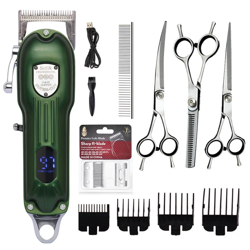 kf-S11a465a36871469caf0bb939470fbbf2m Professional Dog Hair Clipper All Metal Rechargeable Pet Trimmer Cat Shaver Cutting Machine Pets Low Noice Grooming Haircut - Image 1