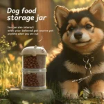 Cute Bear Pet Food Storage Layered Airtight Leakproof Portable Travel Dog Cat Treat Jar
