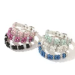 Pearl Pet Collar Artificial Pearls Rhinestone Dog Collar For Cat Necklace Wedding Party Pink Blue Green - Image 5