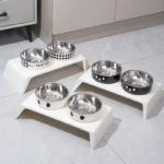 Elevated Pet Dog Feeder Bowls Raised Stand with Double Stainless Steel Food Water Bowls For Small Medium Large Dogs Cats - Image 6
