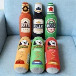 Simulated Beer Bottle Plush Dog Toy with Squeaky BB Sound Interactive Bite Resistant Pet Toy for Teeth Cleaning And Molar Relief - Image 5