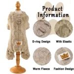 Pet Dog Clothes Cozy Soft Fleece Puppy Cat Jumpsuit For Small Medium Dogs Cats Winter Warm Clothes With Elasicity Yorkshire Pug - Image 4