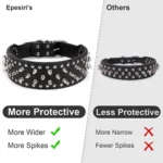 Spiked large dog collar For Medium Large Breeds L-3XL Pitbull Mastiff Boxer PU leather 4 colors big dog collar for large dog - Image 3
