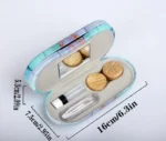 Imitation Wood Grain Contact Lens Circle Pupil Case Folding Fashion Frame Glasses Case Leather Glasses Case - Image 5