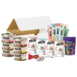 Seafood Lovers Cat Food Gift Box 6 Fussie-Cat Tuna and Aspic Cans 4 Aspic Pouches 10 Gourmet Puree Treat Tubes Salmon Cat Treat