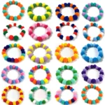 50pcs Elastic Plush Pom Ball Pet Collar Rainbow Flower Hair Decoration Dog Bowtie Necklace Pet Cat Bow Dog Grooming Accessories - Image 5
