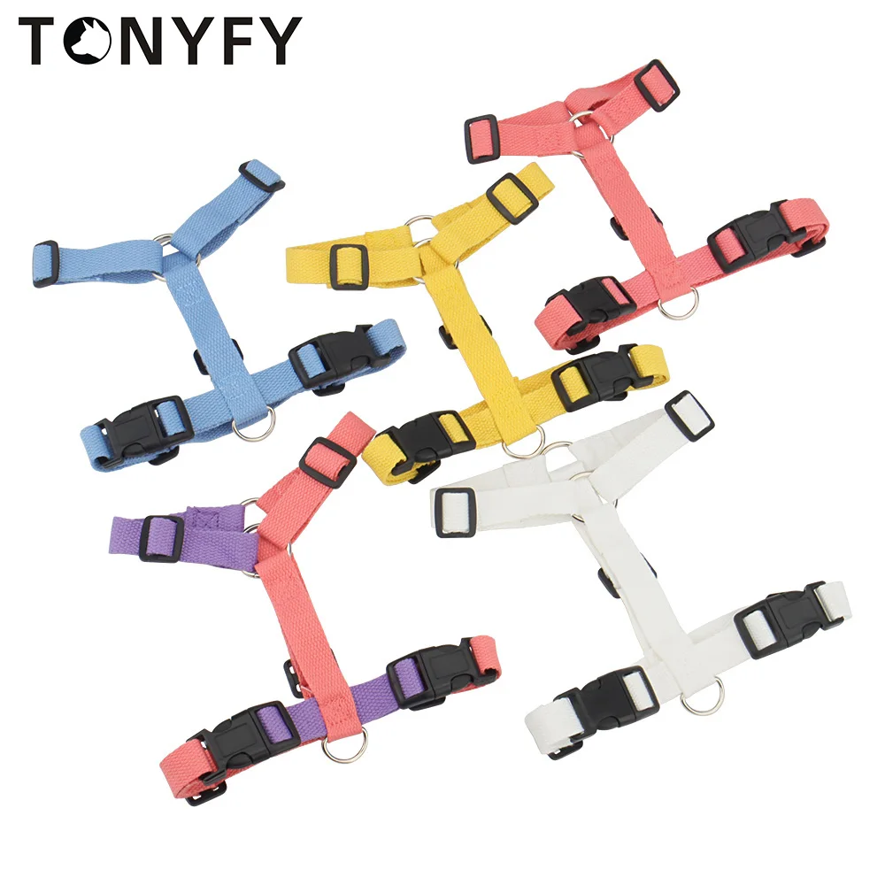 kf-S1e24a3a877774d278fb42d20982c7f46H Pet I-shaped Harness Set Colorful Tracking Lead Adjustable for Small Medium Cat Dogs Anti-breakaway Outdoor Walking Chest Strap - Image 1