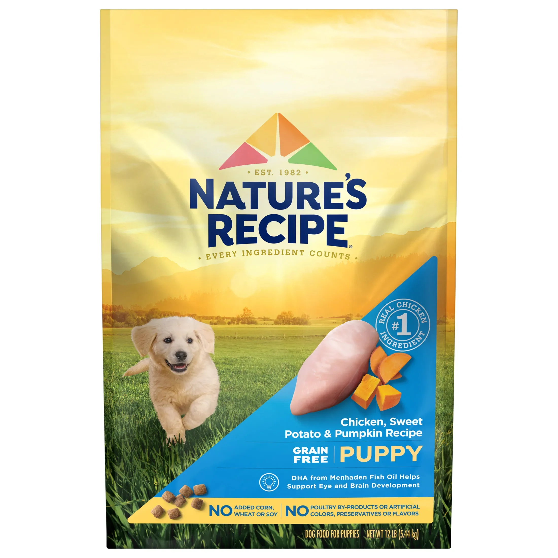 kf-S1f7f927c159745ee95c386796a0e36f7r Grain Free Dry Dog Food for Puppies with Chicken Sweet Potato and Pumpkin 12 lb Bag - Image 1